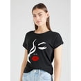 thumbnail image 1 of Half Face Woman Print Crew Neck T-Shirt, Casual Short Sleeve T-Shirt For Spring & Summer, Women's Clothing Tee For adult, Men, Women, Teen, Teenager, adolescent, Youth, 1 of 6