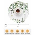thumbnail image 6 of 13 Inch Round Placemats Set of 6, Sage Green Eucalyptus Non Slip Heat Insulation PP Table Mats, Watercolor Spring Weeping Botanical Washable Place Mats for Kitchen Dining Party Table Decor, 6 of 7