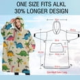 thumbnail image 4 of Oversized Wearable Blanket Hoodie,Beige Toned Dinosaur and Palm Tree Pattern Sherpa Blanket Hoodie with Super Pockets,Super Warm Fuzzy Pullover for Women & Men, 4 of 6