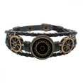 thumbnail image 1 of Símbolo de diseño de geometría Pulsera marina tejida en cuero, 1 of 4