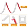thumbnail image 3 of Uxcell 3.3Ft x 0.79" Moldura Autoadhesiva para Paredes, Moldura de Espejo Flexible, Tira de Paneles de Pared Autoadhesiva para Bordes de Papel Tapiz de Suelo y Pared, Blanco, 3 of 7