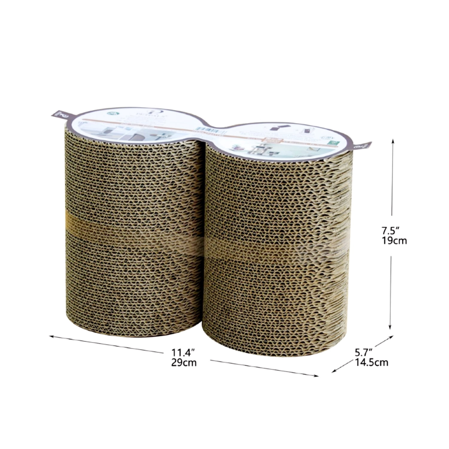 Petpals 2-Pack Eco-Scratcher Corrugated Cardboard Scratcher Refill, Refresh Petpals Cat Tree and Scratcher