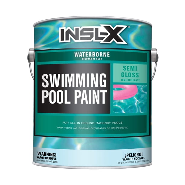Pintura para piscinas INSL-X, acrílica semibrillante a base de agua, color azul real, 3,78 litros