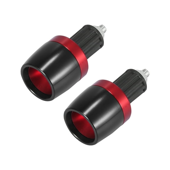 2pcs Red Universal 18mm Motorcycle Handlebar End Caps Plug CNC Aluminum Alloy