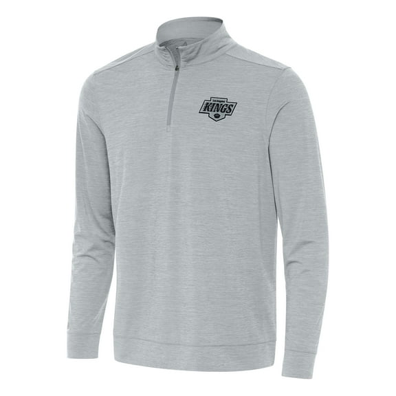 Men's Antigua Heather Gray Los Angeles Kings Bright Quarter-Zip Top