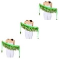 thumbnail image 3 of QualitChoice Wide Application And Durable Sequined Belly Dance Hip Scarf For Performances Waist Automatic light green 3Set, 3 of 6