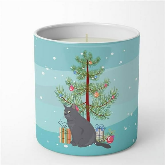 British Shorthair #1 Cat Merry Christmas 10 oz Decorative Soy Candle 3.25 in x 3.75 in