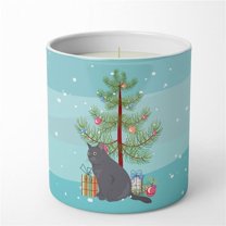 British Shorthair #1 Cat Merry Christmas 10 oz Decorative Soy Candle 3.25 in x 3.75 in