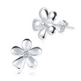 thumbnail image 2 of Lancharmed Silver Plated Cute Earrings for Womens,Five Petal Flower Zirconia Earring Valentines Day Gifts for Her, 2 of 7