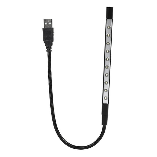 Linterna de lámpara de luz de lectura LED Mini USB Flexible de 5V para teclado de ordenador portátil PC negro