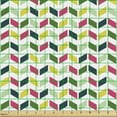 thumbnail image 2 of Abstract Sofa Upholstery Fabric by the Yard, Geometric Inspired Motif Colorful Zigzags, Decorative Fabric for DIY and Home Accents, White Multicolor by Ambesonne, 2 of 5