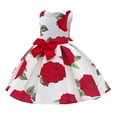 thumbnail image 1 of B91xZ Robe Midi Fille Princesse Col Rond Manches Courtes Ligne A Taille Haute, Blanc 3-4 Ans, 1 of 5