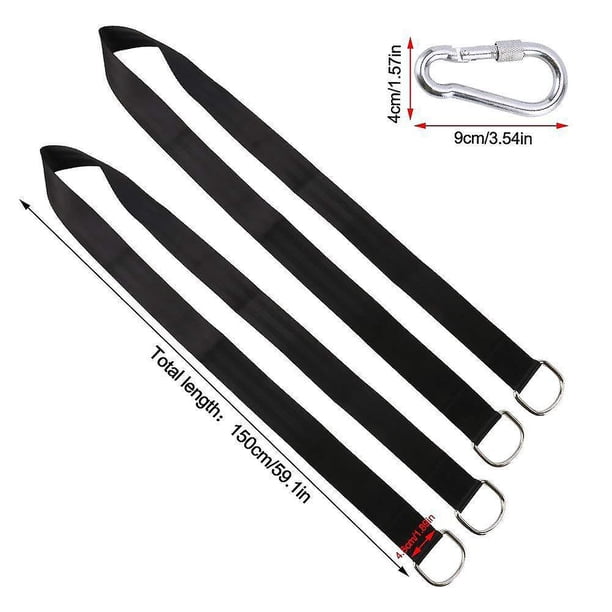 Correas Para Colgar Hamacas En Árbol – Incluye 2 Mosquetones, 2 Almohadillas Protectoras Y Bolsa