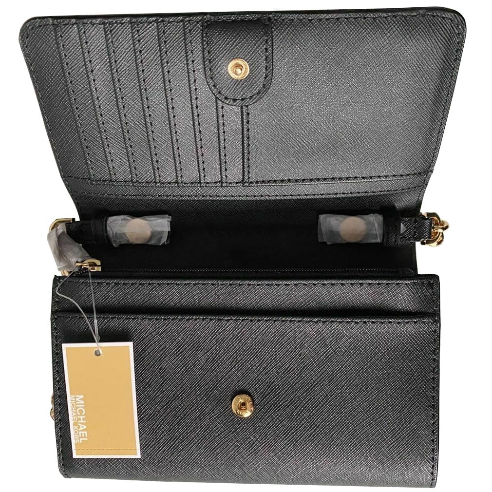 Michael Kors Designer Jet Set Travel LG Phone Crossbody Saffiano Leather Bag Clutch Black Walmart