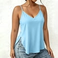 thumbnail image 4 of fatyb Womens Plus Size Tank Tops Adjustable Spaghetti Strap V Neck Camisole Sleeveless Loose Tunic Blouses, 4 of 7