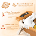 thumbnail image 6 of COOSEYA Baby Bathtub ,Collapsible Baby Bathtub , Bath Tub with Cushion and Thermometer ,Newborn to Toddler Portable Travel Multifunctional Bathing 0-2 years (Bear/Brown), 6 of 9