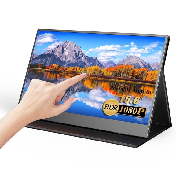 Pantalla Táctil Laptop, Pantalla de Computadora U PERFECT de 15.6 Pulgadas 1080P FHD IPS HDR HDMI USB-C Externa para Laptop, Monitor Táctil con Funda Inteligente para PC, Xbox, Nintendo, Teléfonos