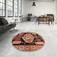 thumbnail image 4 of Ahgly Company Machine Washable Indoor Square Traditional Mango Orange Area Rugs, 3' Square, 4 of 7