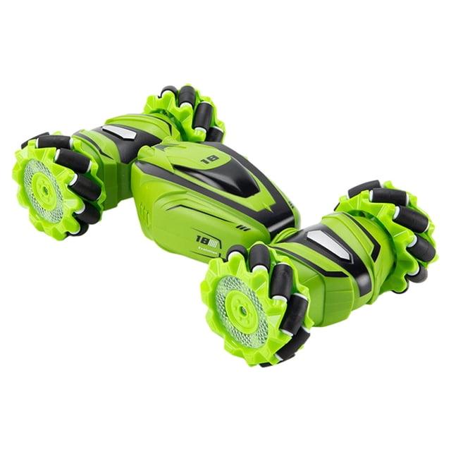 Voiture Télécommandée Verte à Grande Vitesse avec Pulvérisation Lumineuse, Dérive à Quatre Roues, Cascades de Course pour Enfants, Batterie Rechargeable, Escalade, Véhicule Tout-Terrain, 10,4 Pouces de Long, Poids de 1,60 Livres