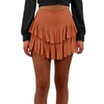 thumbnail image 3 of Michellecmm  Women's Summer Solid Color High Waist A-line Ruched Ruffle Skirt, 3 of 8