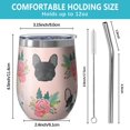 thumbnail image 5 of 12oz Stemless Wine Tumblers Pink French Bulldog Flowers Florals Vacuum Insulated Stainless Steel Travel Tumbler Cups Mug with Lid and Straw for Champaign,Cocktail,Beer with Cleaning Brush, 5 of 5