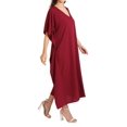 thumbnail image 2 of Miss Lavish London Women Kaftans Dresses, Burgundy L, 2 of 6