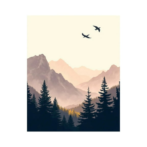 Paint by Numbers Kit for Adults, Misty Mountain Forest Birds Paint by Numbers, Easy Paint by Numbers Kit for Adults Beginner, DIY Adult Paint by Number Kits on Canvas, Home Decor