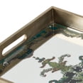 thumbnail image 3 of Miki 18 Inch Decorative Tray, Artistic Mirrored Damask Pattern, Gold Finish- Saltoro Sherpi, 3 of 5