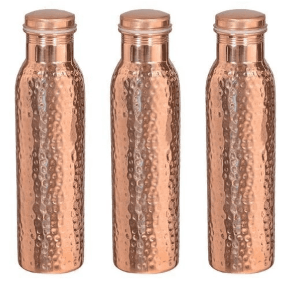 100 % Copper Water Indian Pure Bottle 950Ml Approx Joint Less Bottle Set Of 3