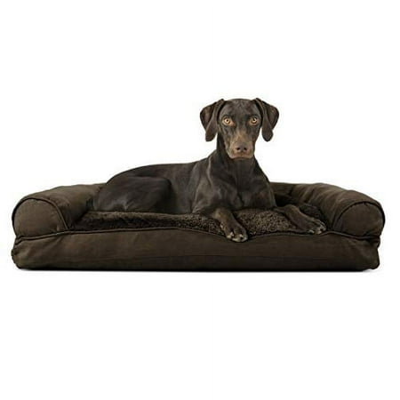 UPC: 0842229105667 | FurHaven Pet Products | Plush & Suede Pillow Sofa Pet Bed for Dogs & Cats – Espresso Large
