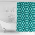 thumbnail image 4 of Small Stall Shower Curtain 36x78 Inch Narrow Half Size Teal Morocco Bath Curtains Bathroom Decor Ethnic Boho Minimalist Abstract Geometric Waterproof Fabric Shower Curtain Set with Hooks 36 Inch, 4 of 6