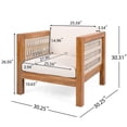thumbnail image 3 of GZXS 30.25"W Outdoor Armchair, Weather-Resistant Acacia Wood Frame Club Chair with Beige Rope Arms & Removable Cushions, for Deck/Poolside/Balcony, Easy Assembly, 3 of 10