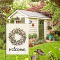 thumbnail image 4 of SPXUBZ Welcome Tulips and Lily Wreath Garden Flag Double Sided, Seasonal Spring Easter Mother's Day Yard Outdoor Flag 12x18 Inch, 4 of 7