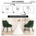 thumbnail image 6 of Modern Fabric Dining Chairs Set of 2, Upholstered Chairs with Backrest for Kitchen, Green, 6 of 7