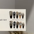 thumbnail image 3 of Purely handmade wearing armor, advanced sense, dark gold in autumn and winter, beautiful cat's eye nail pads, European and American heavy industry fake nail patches, 3 of 6