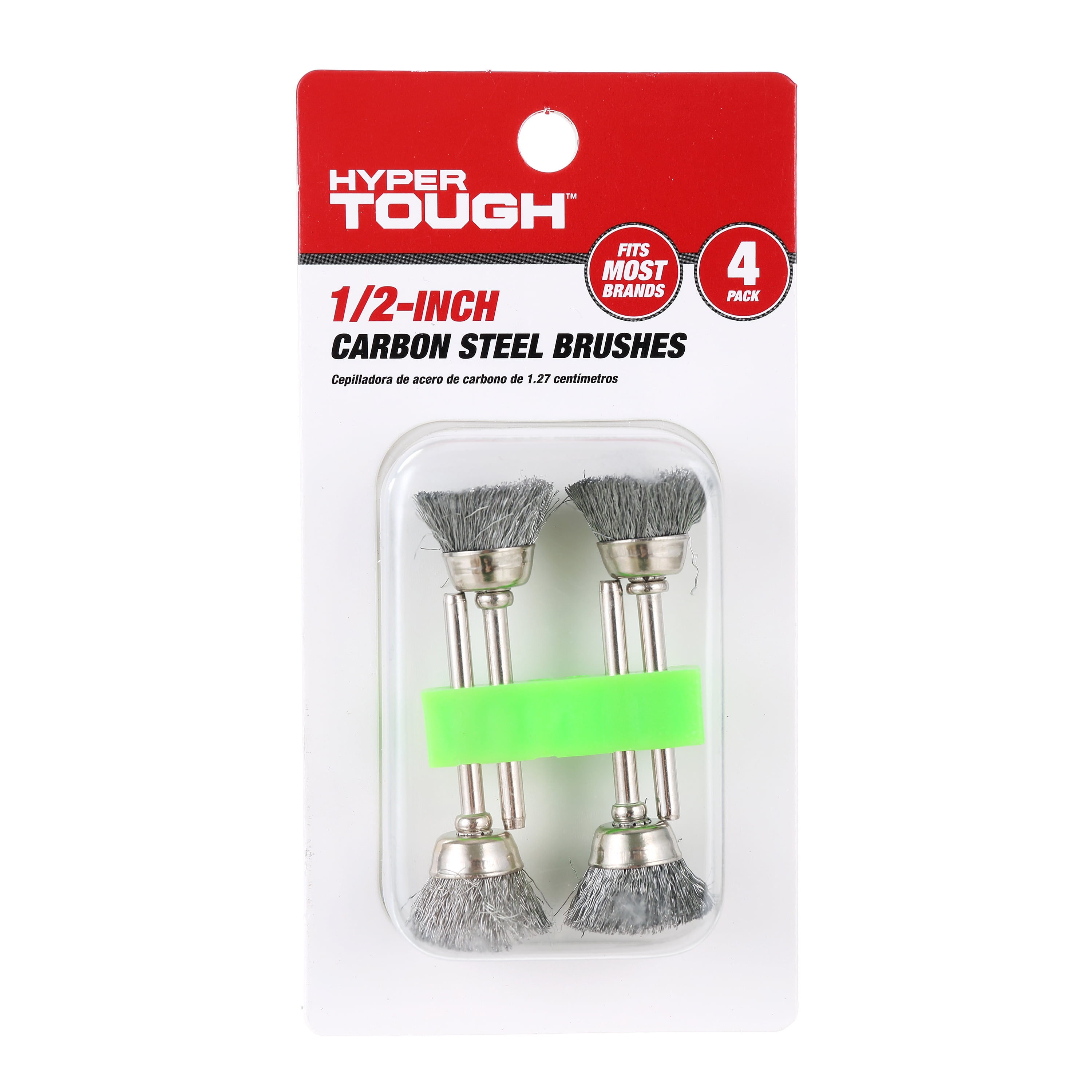 Hyper Tough 4-Piece ½ inch Carbon Steel Brush Set,&nbsp;AU50036N