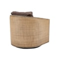 thumbnail image 4 of JINS & VICO 360° Swivel Barrel Chair with Cushions, PU Leather & Wood Frame, Brown, 4 of 7
