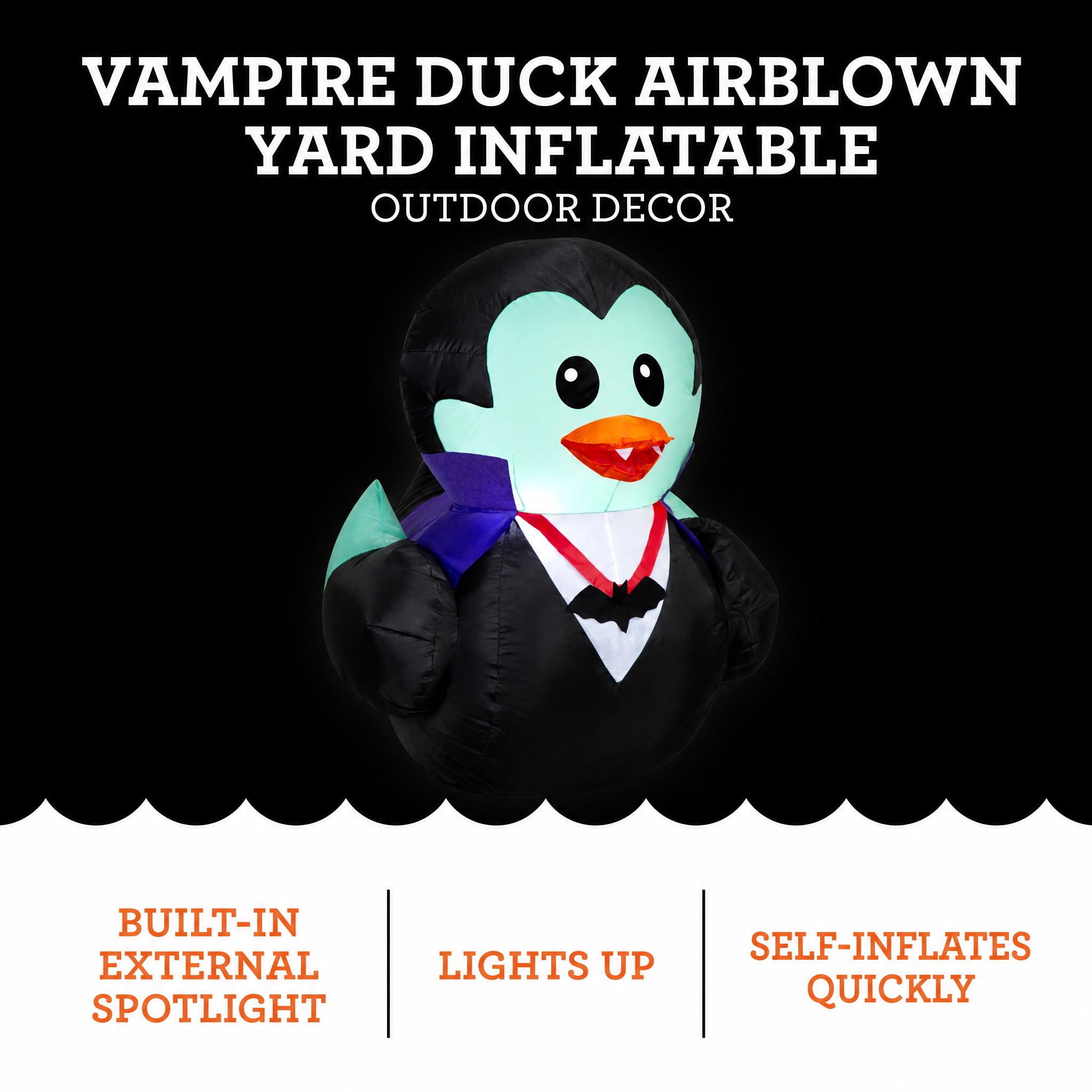 Vampire Duck Airblown Yard Inflatable, Multicolor, 2.8', Halloween by Way To Celebrate