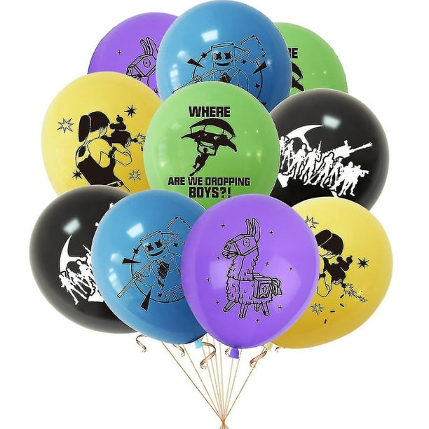 Fortnite Theme Happy Birthday Party Decorations Set, Banner, Balloons, Cake  Topper Party Supplies For Kids Children 