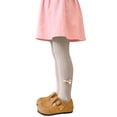 thumbnail image 2 of Gamivast Girls Gray Ribbed Tights Bow Accent Soft Stretch Footed Stockings Full Length Knit Pantyhose for Dress Casual School Outfits, 2 of 6