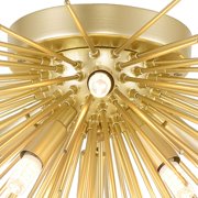 CWI Lighting Savannah 6 Light Contemporary Metal Flush Mount in Gold Leaf