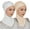 White+beige, variant on 2 Pieces Modal Hijab Cap Adjustable Muslim Stretchy Turban Full Cover Shawl Undercap Full Neck Coverage for Women