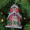 thumbnail image 5 of Northlight 5" Classic Plaid Glitter Snow Covered Barn Christmas Ornament - Red, 5 of 5