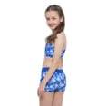 thumbnail image 5 of CHICTRY Little Girls 2-pc Swimsuit Floral Patterns Crop Top with Bottoms Swimwear Blue&Purple 4, 5 of 7