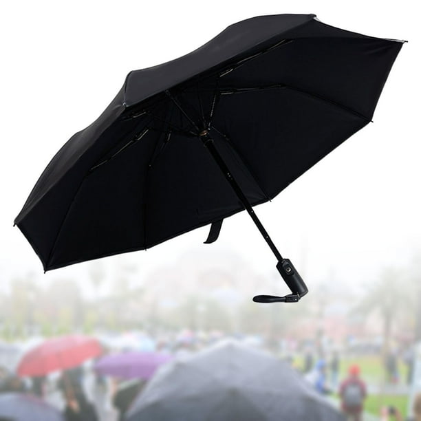 Plegable con Ventilador de Refrigeración, Compacto, Portátil Protección Solar Resistente Fuerte para Día , negro Yinane sombrilla grande