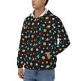 thumbnail image 3 of Wukai Solar System Planets Space Print Men's Zip-Up Hoodie,Fleece Full-Zip Hoodie for Men, Hooded Sweatshirt-Small, 3 of 5
