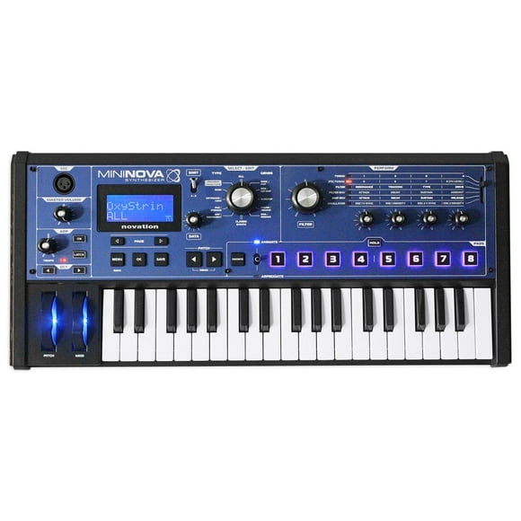 Novation MiniNova - Teclado MIDI (37 llaves, Botones, Giratorio, USB, 560 mm, 250 mm, 75 mm)