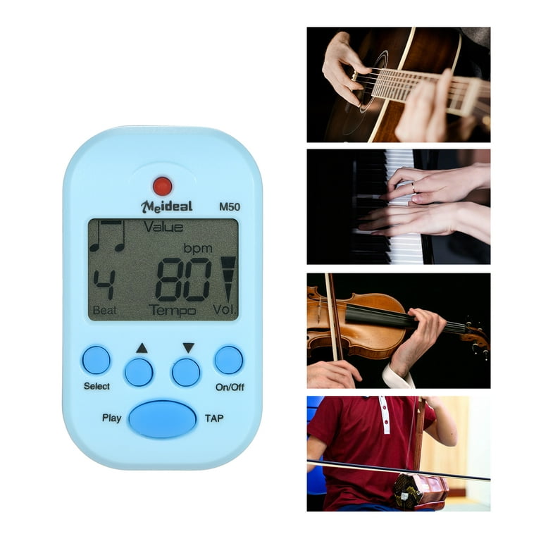 Meideal Digital Metronome M50 Tempo Metronome Clip-On Electronic Metronome  Pocket Metronome Suitable for Guitar Piano Violin Drum and Other
