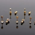thumbnail image 4 of Monebena 5 Pairs Titanium Screw Back Stud Earrings Set Round Cubic Zirconia Earrings for Women Men, Gold (2-6mm), 4 of 10