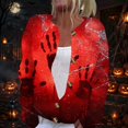 thumbnail image 2 of Halloween Cardigan for Women Funny Halloween Party Graphic Womens Cardigan Sweaters Open Knit Utton Down Cropped Long Sleeve Fall Winter Trendy Plus Size Cardigan Sweaters Red 5XL, 2 of 6